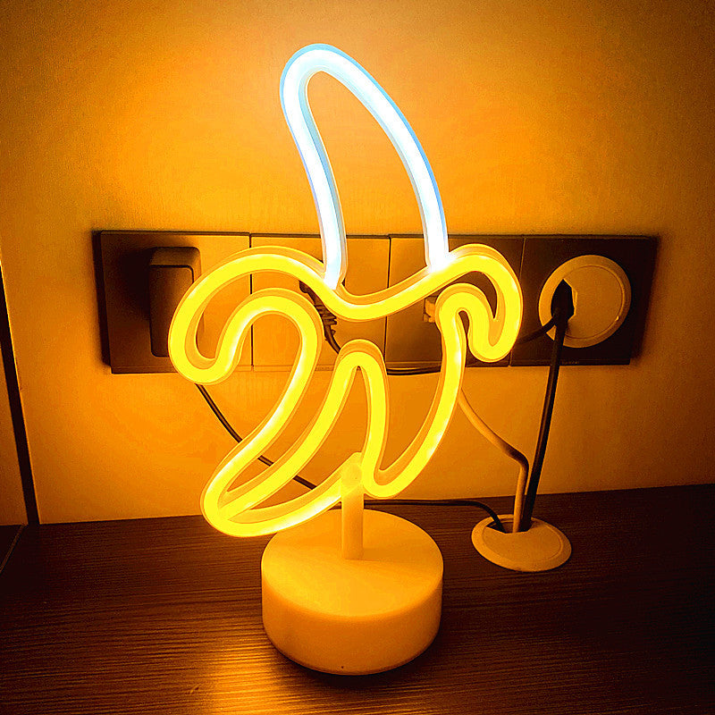 PVC Banana Decoration Yellow LED Modeling Light