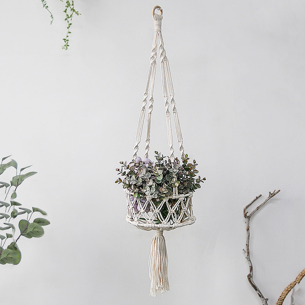 Ins Simple Weave White Basket Wall Hanging