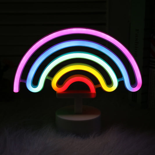 PVC Rainbow Neon Decorative Table Lamp