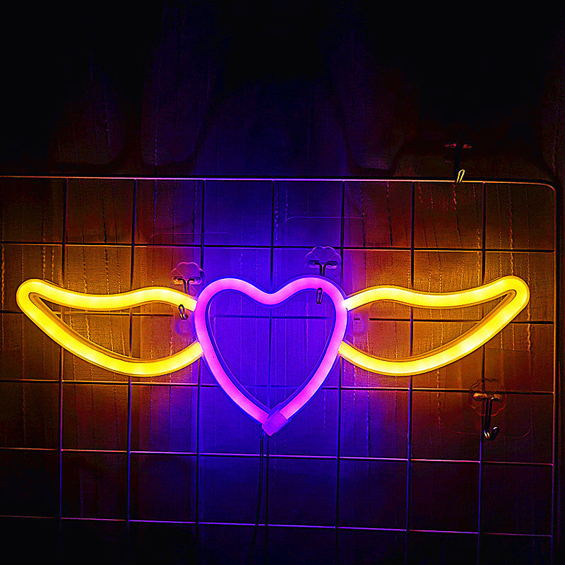 PVC Angel Wing Neon LED Lamp