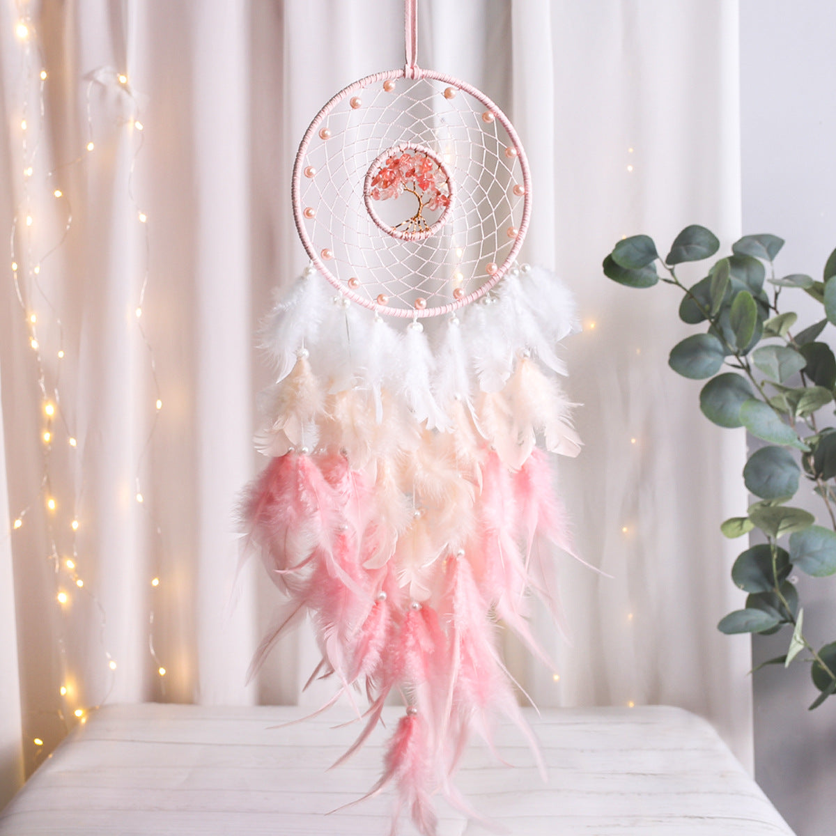 Pink Feather Pendant Wind Chime