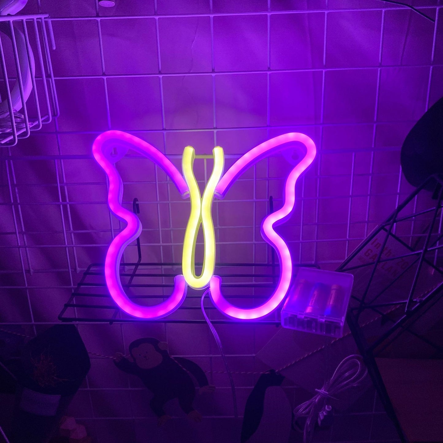 PVC Butterfly Shaped Neon Sign Light Decorative