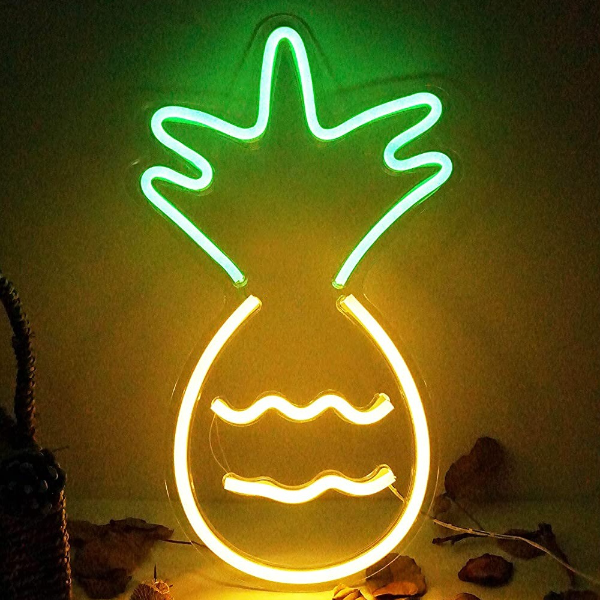 Acrylic Yellow Pineapple Neon Lamp Decoration Nightlight