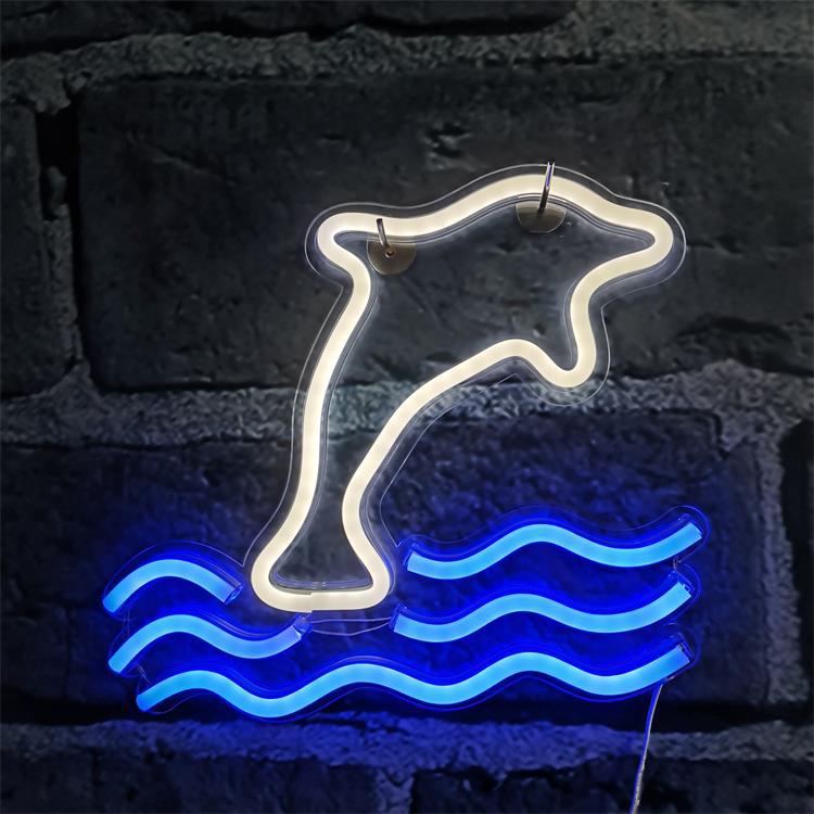 Acrylic Dolphin Blue Neon Light