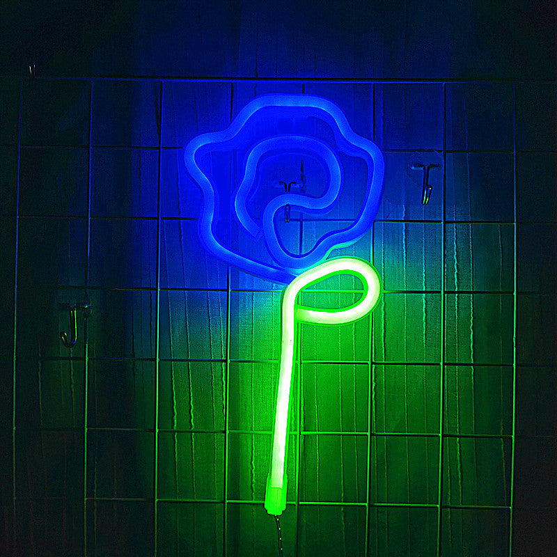 PVC Rose Lantern Neon Flower LED Lights