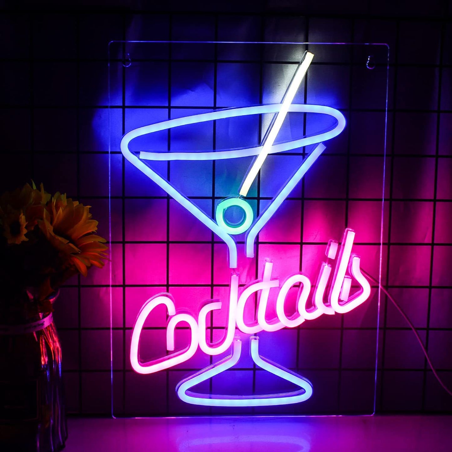 PVC LED Cocktails Neon Bar Decoration