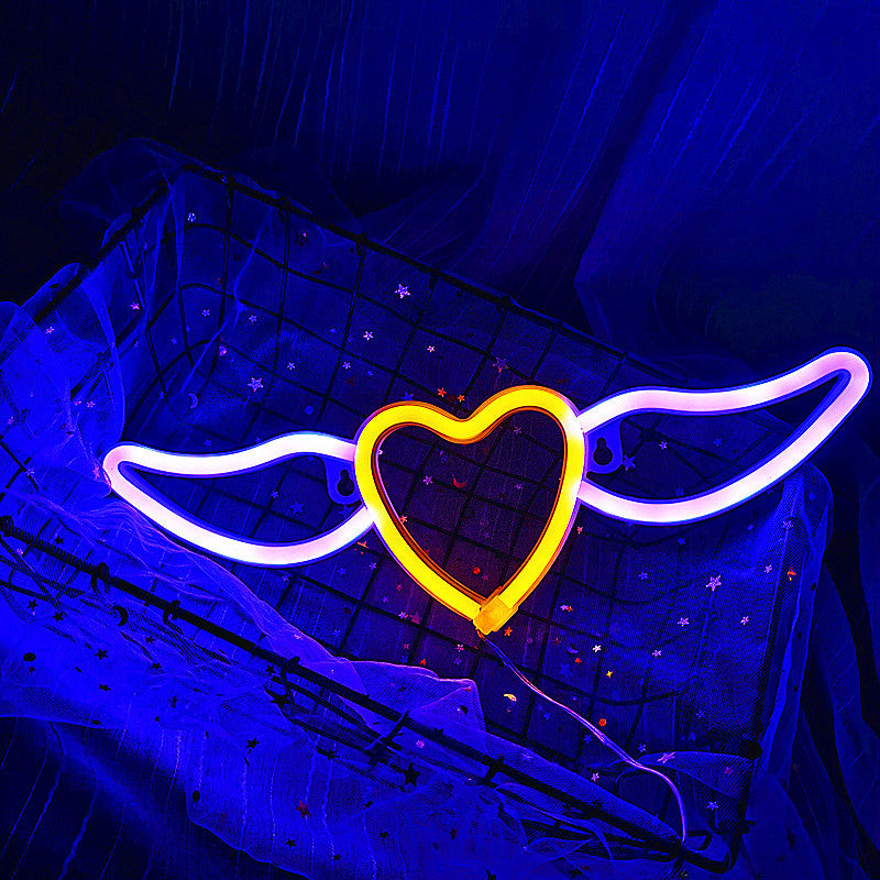 PVC Angel Wing Neon LED Lamp