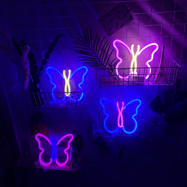 PVC Butterfly Shaped Neon Sign Light Decorative
