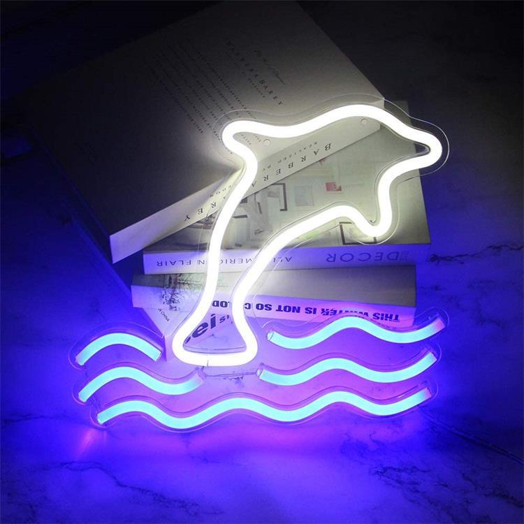 Acrylic Dolphin Blue Neon Light