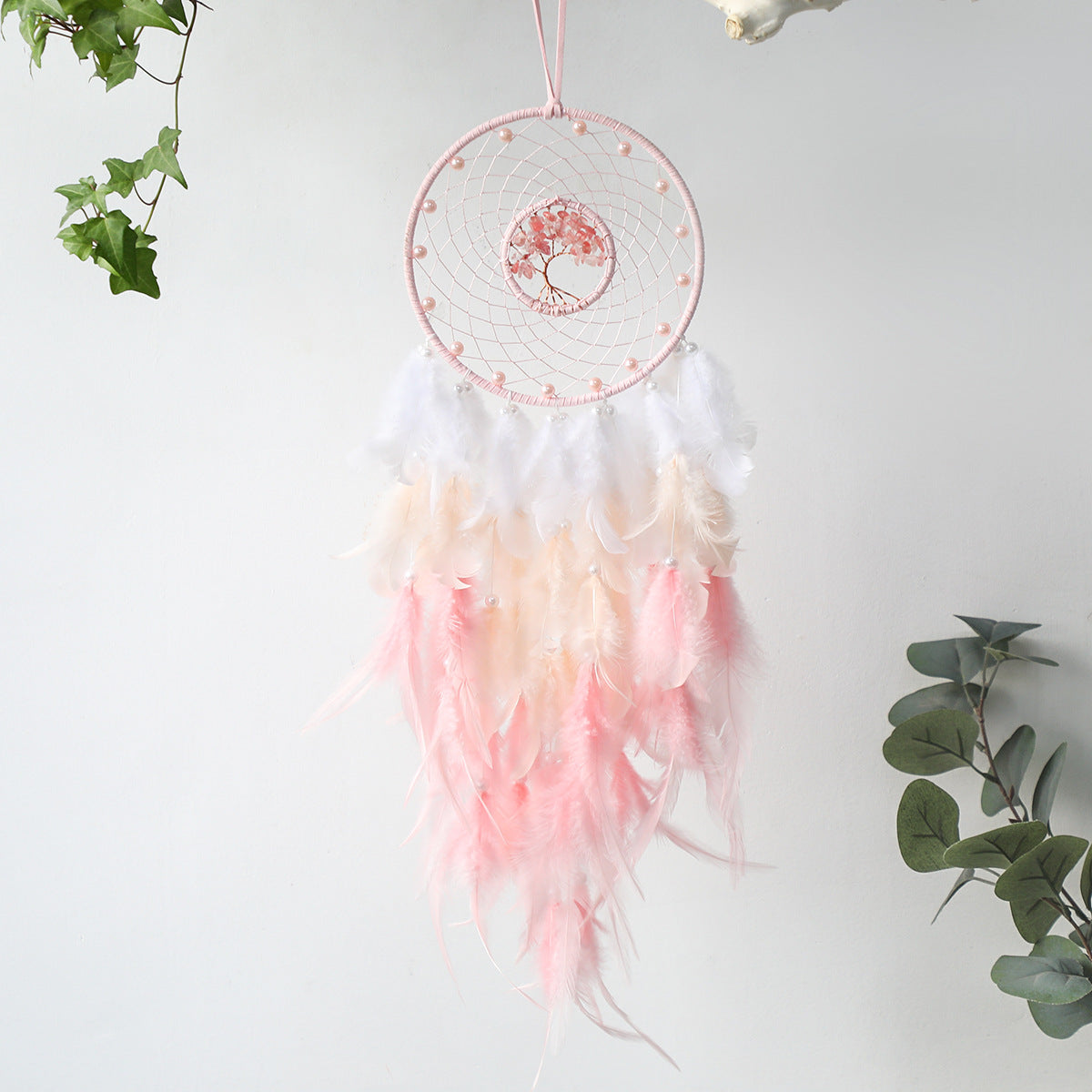 Pink Feather Pendant Wind Chime