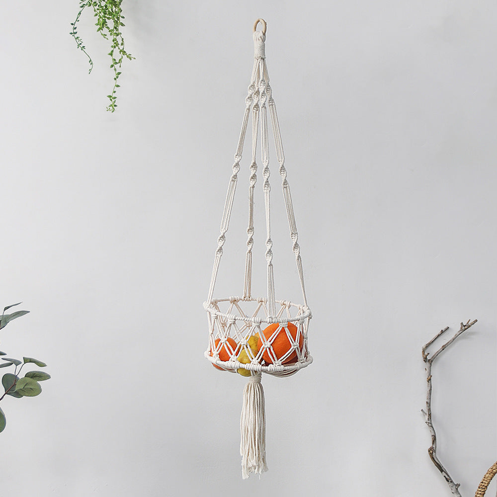 Ins Simple Weave White Basket Wall Hanging