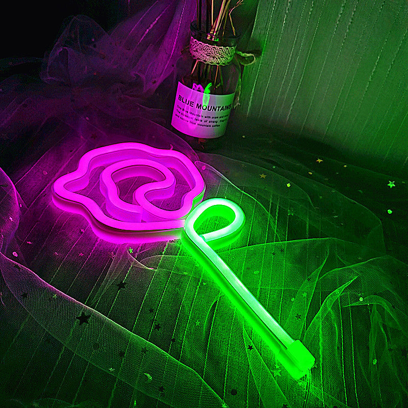 PVC Rose Lantern Neon Flower LED Lights
