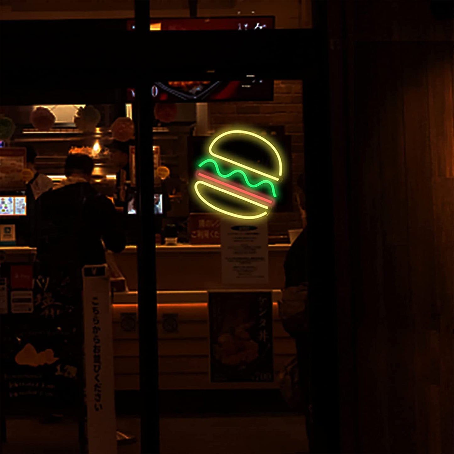 PVC Hamburger Shaped LED Neon Lights For Wall