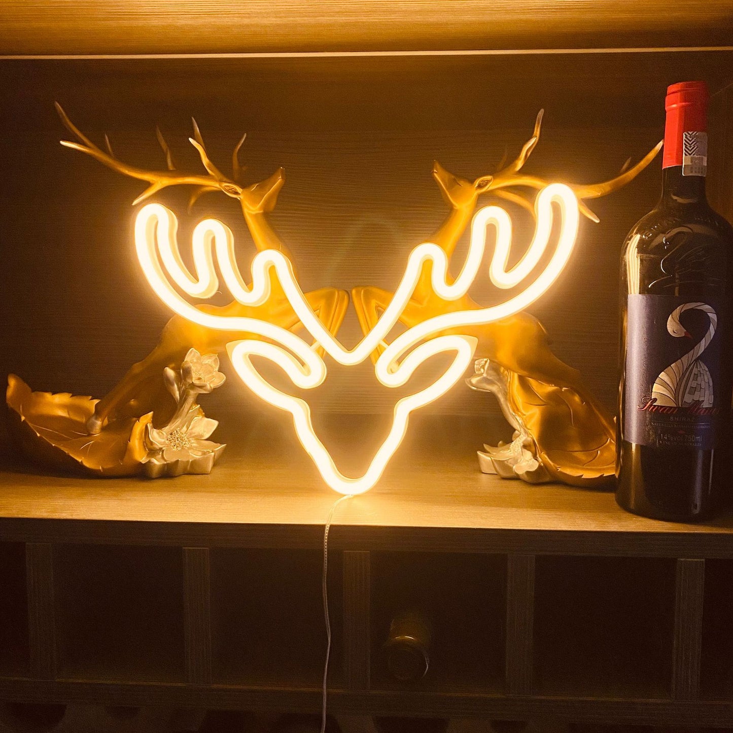 PVC Deer Head Neon LED Modeling Light