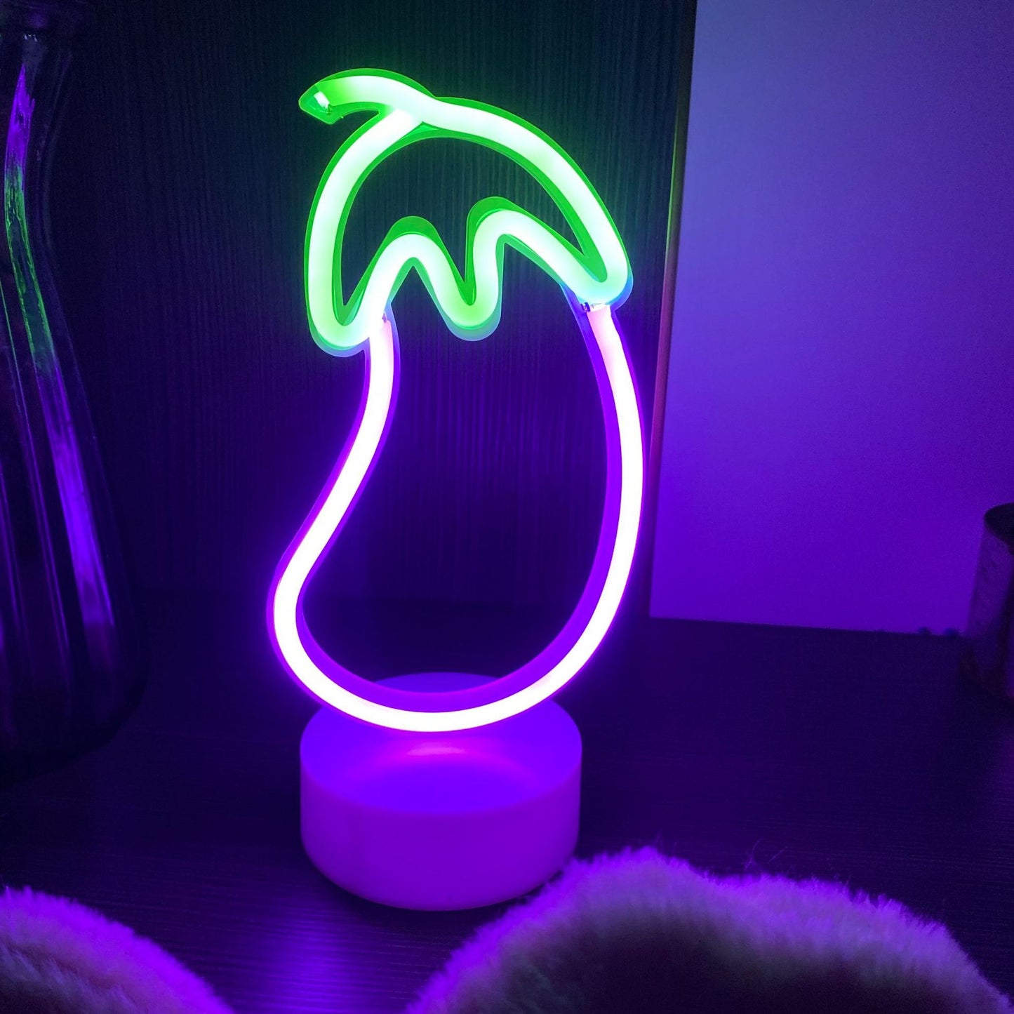 PVC Eggplant Room Decoration LED Modeling Light