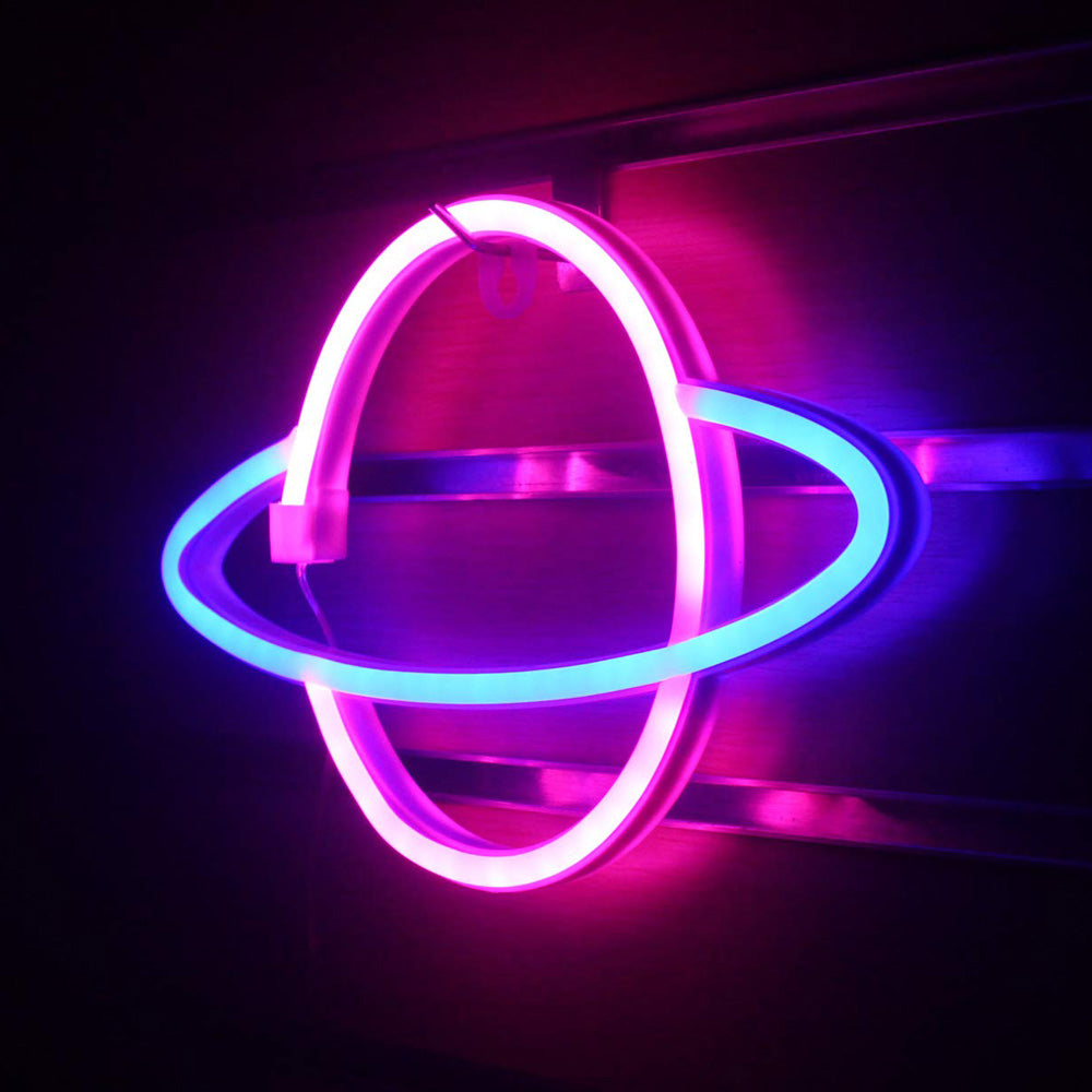 Planet Neon Light Sign Bedroom Decor Neon Sign Night Lamp for Rooms Wall Art