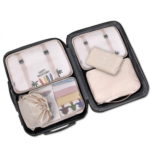 7PCS/Set Travel Organizer Storage Bags Portable Luggage Suitcase Organizer Clothe Shoe Pouch Suitcase Packing Set Waterproof Wash Bag Clothes Storage