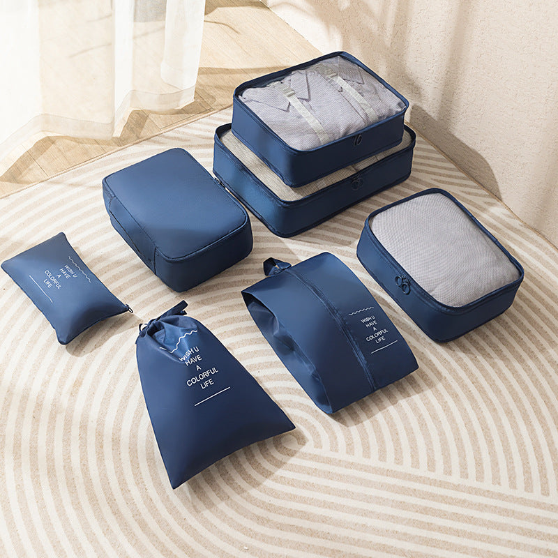 7PCS/Set Travel Organizer Storage Bags Portable Luggage Suitcase Organizer Clothe Shoe Pouch Suitcase Packing Set Waterproof Wash Bag Clothes Storage