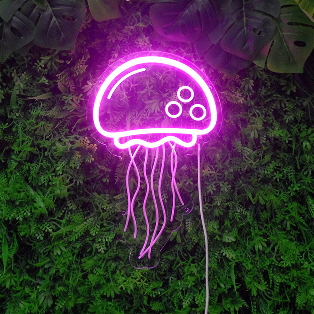 Creative Jellyfish Led Neon Sign Lights Home Room Wall Art Decor