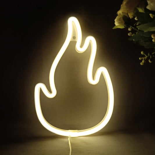 Fire Flame Neon Sign Light LED Hanging Wall Night light Decor
