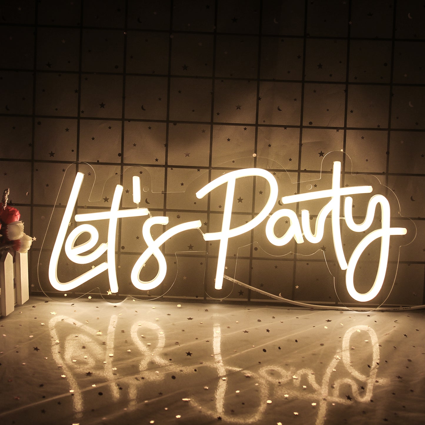 LED Let's Party Neon Sign Light for Party Bar Decor Neon Light