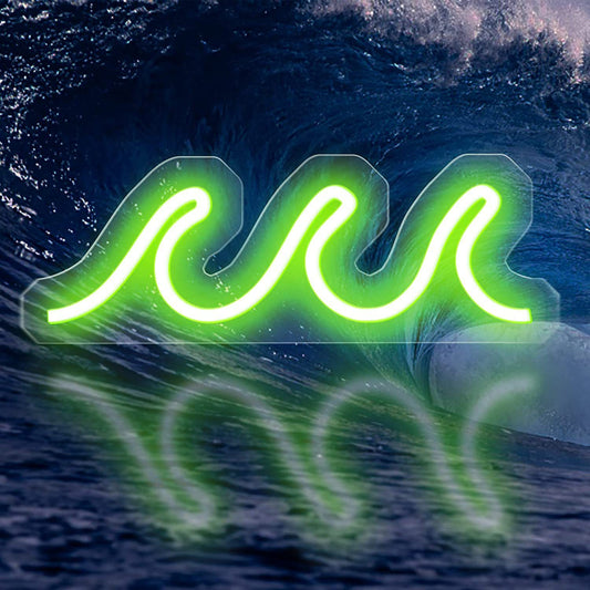 Wave Neon Light Art Wall Decor Wave Neon Signs USB Powered for Bedroom