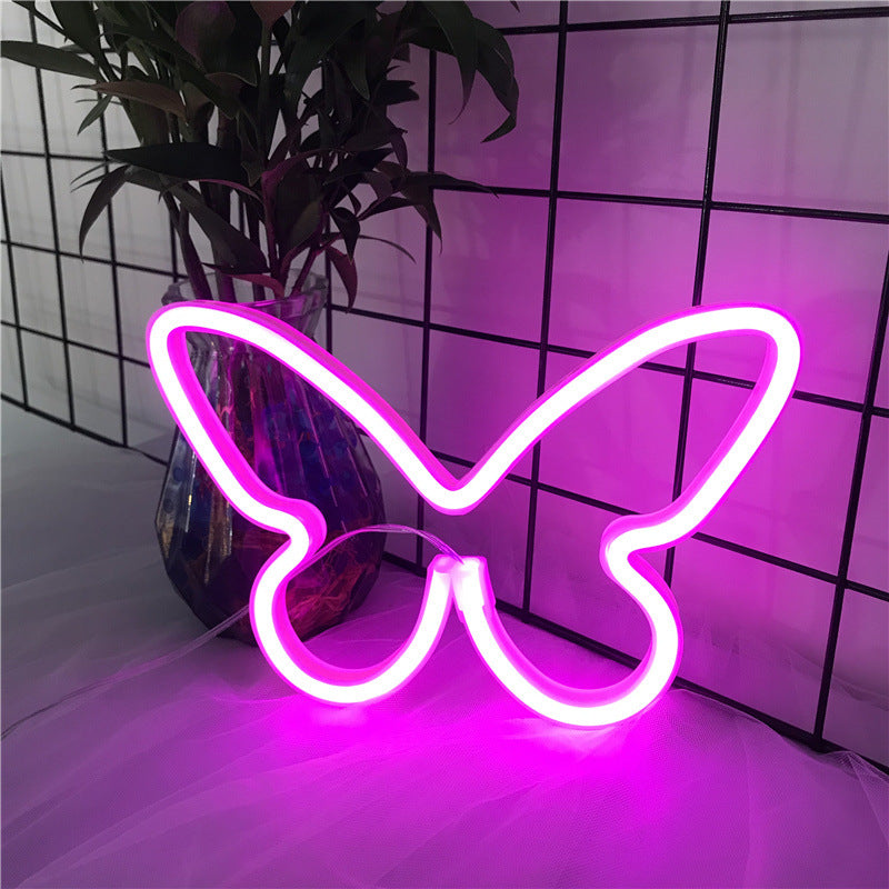 Butterfly Neon Sign Light Butterfly Battery Powered, USB Operated Wall Neon Light Decor