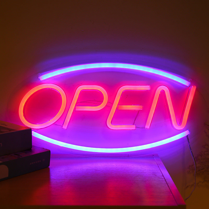 OPEN Neon Led Sign Wall Hanging Store Night Lights Dimmable Neon Light for Bar Hotel Coffee Decor
