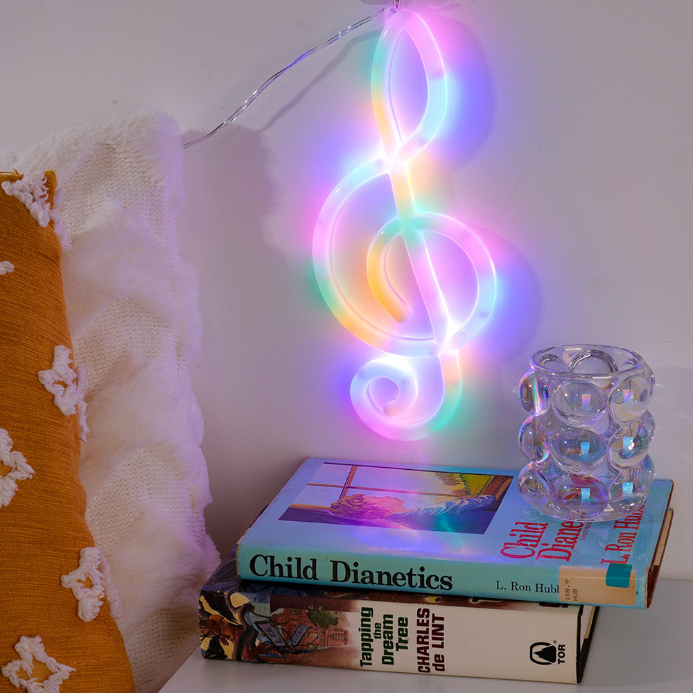 Multicolor Music Note Concert  LED Neon Sign Light  For Party Home Bar Decor