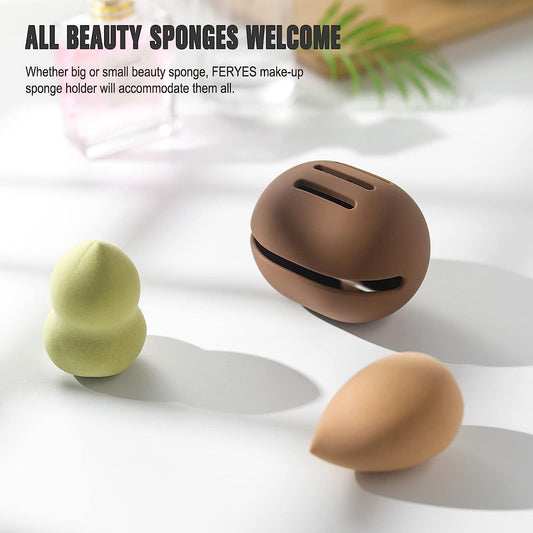 Makeup Sponge Holder Shatterproof Eco-Friendly Silicone Beauty Make Up Blender Case for Travel Gift for Women Girls