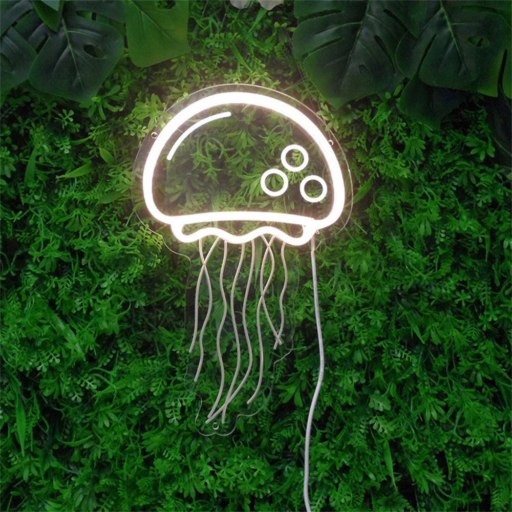 Creative Jellyfish Led Neon Sign Lights Home Room Wall Art Decor