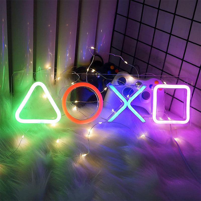 Colorful Led Neon Light Game Icon Sign Lamp USB Game Neon Light Sign Control Decor Lamp