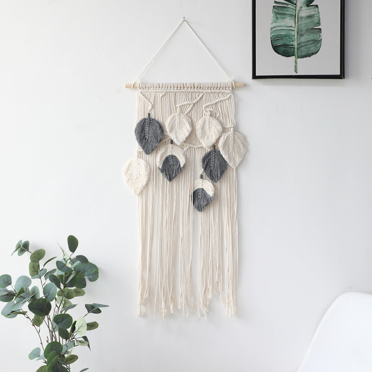 Nordic Style Weave Tassels Gray Wall Tapestry