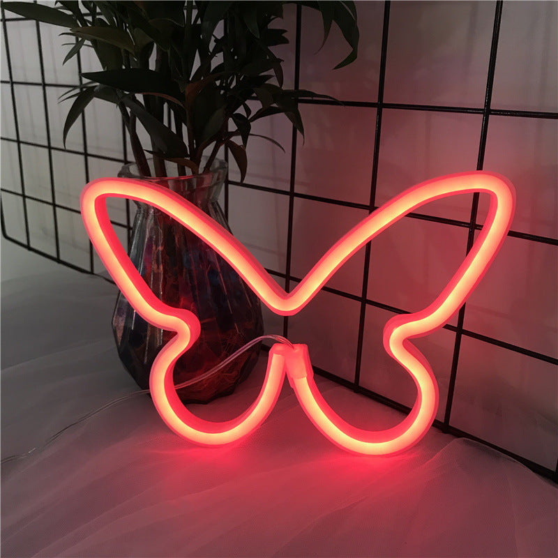 Butterfly Neon Sign Light Butterfly Battery Powered, USB Operated Wall Neon Light Decor