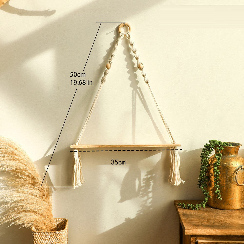 Boho Knitting Fringed Simple Shelf Wall Decorate
