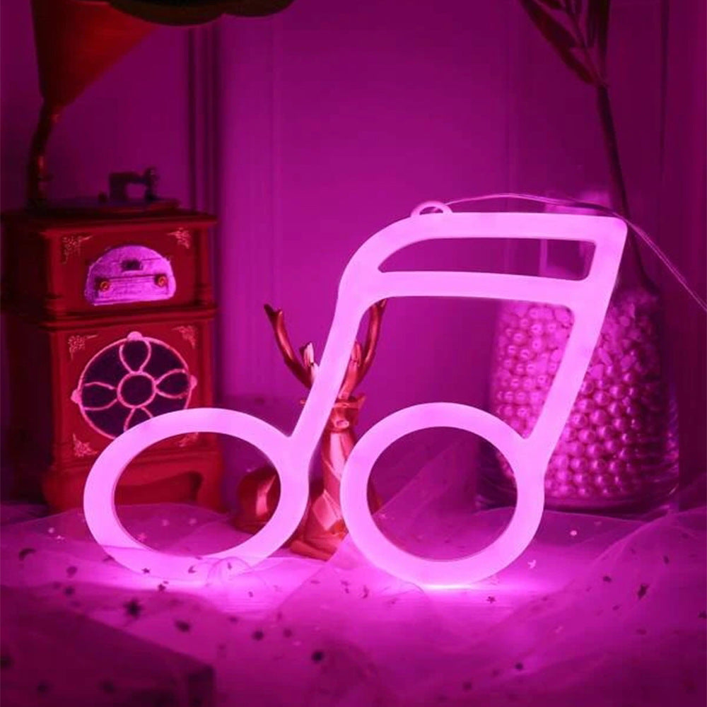 Music Note Concert  LED Neon Light Night Lamp Battery USB Power Nightlight For Party Home Decor