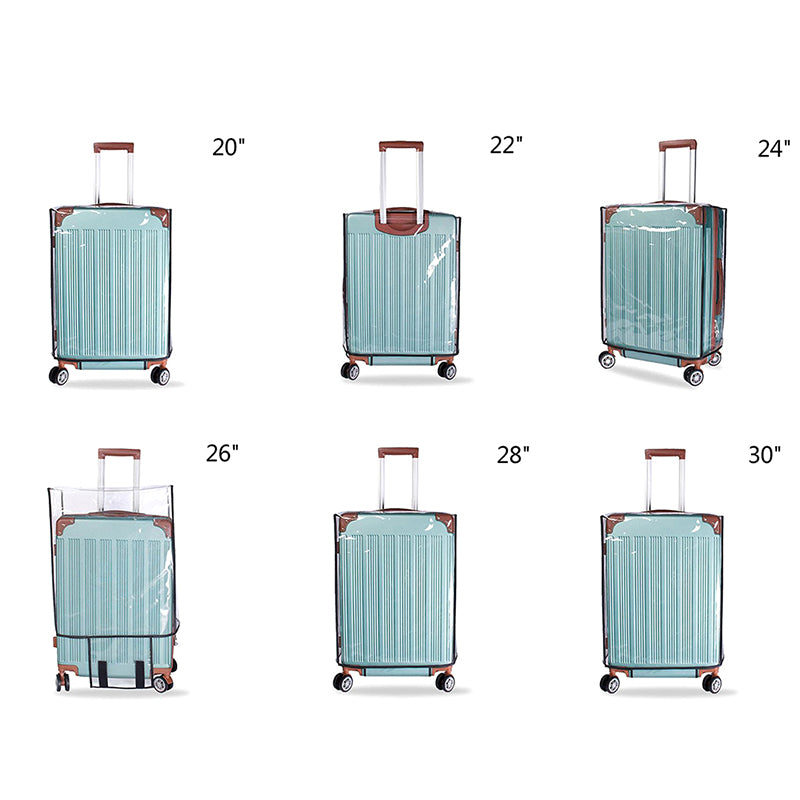 Full Transparent PVC Luggage Protector Cover Thicken Waterproof Trolley Suitcase Protector Rolling Luggage Cover Dustproof Travel Accessories