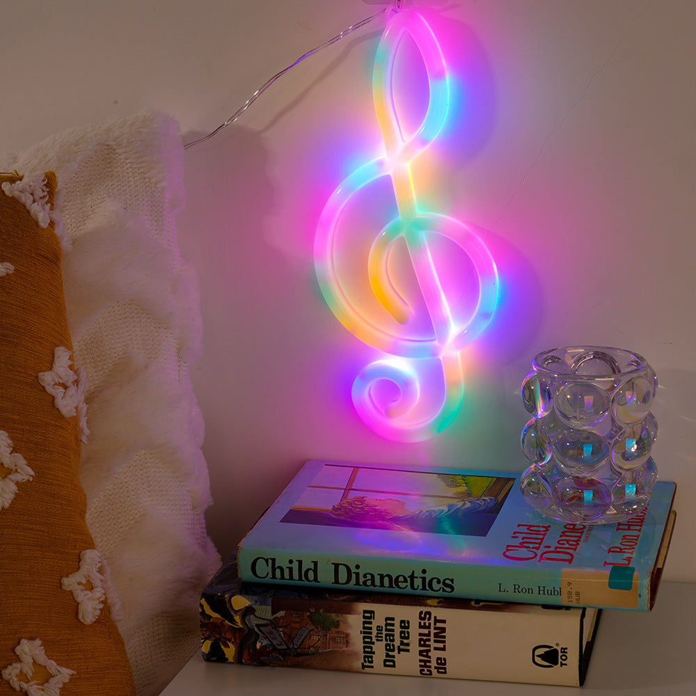 Multicolor Music Note Concert  LED Neon Sign Light  For Party Home Bar Decor