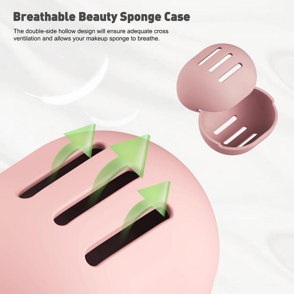 Makeup Sponge Holder Shatterproof Eco-Friendly Silicone Beauty Make Up Blender Case for Travel Gift for Women Girls
