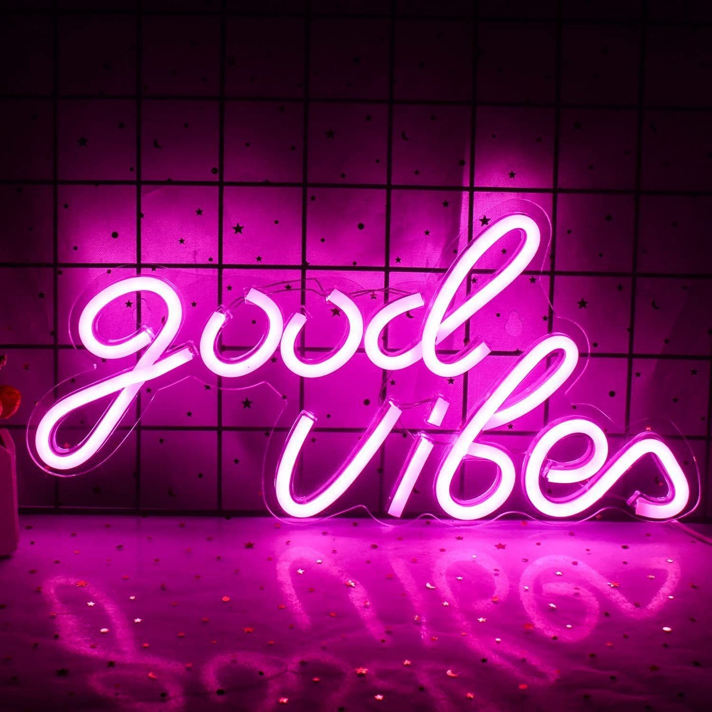 PVC Good Vibes LED English Letters Neon Nightlight
