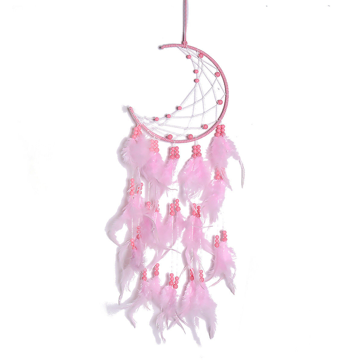 Pink Feather Weave Dream Catcher Decoration