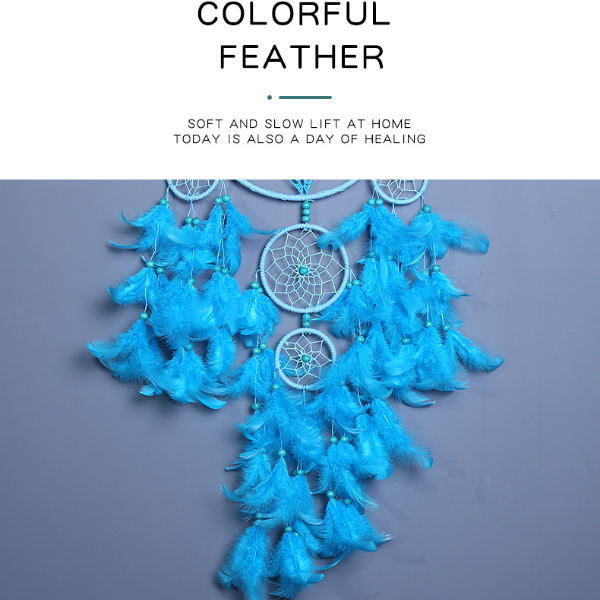 Blue Feather Weave Dream Catcher