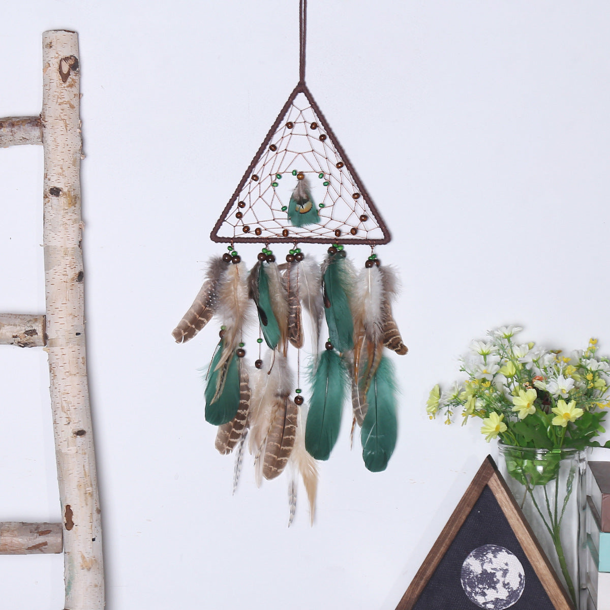 Triangular Feather Weave Dream Catcher Decoration