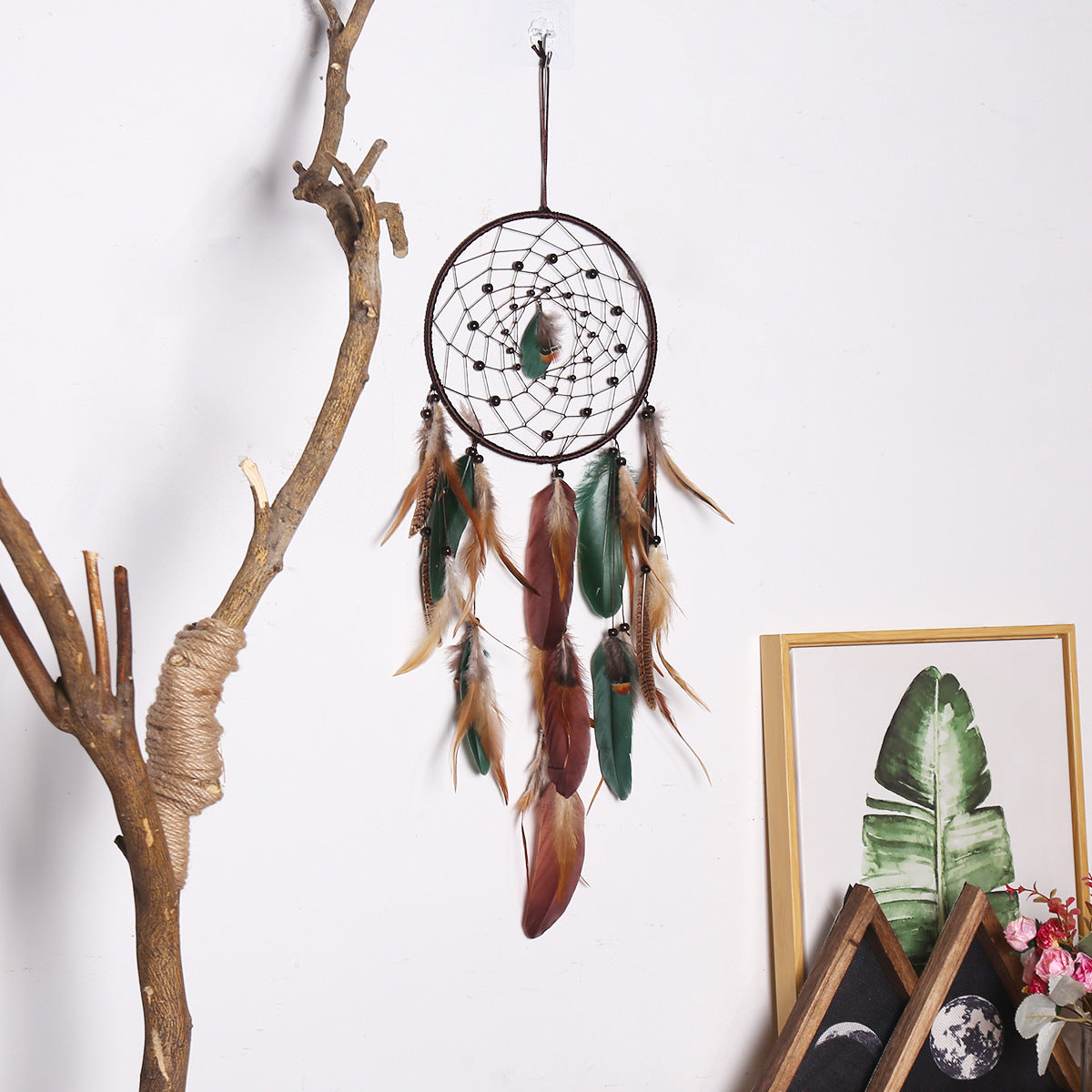 Brown Feather Weave Dream Catcher