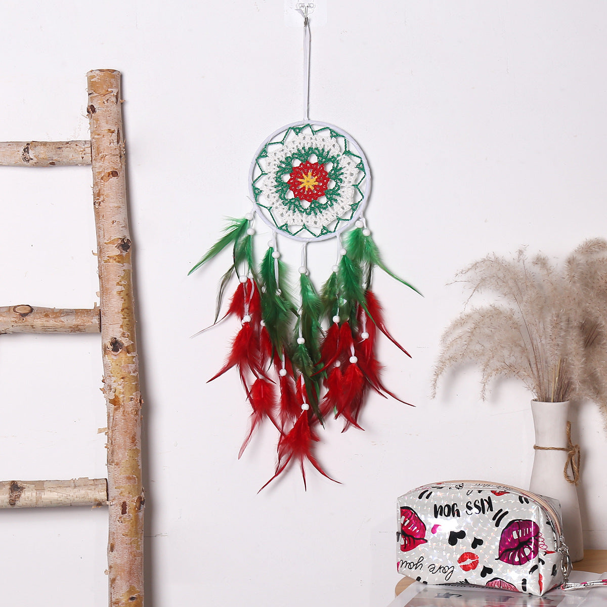 Christmas Weave Feather Wall Decoration