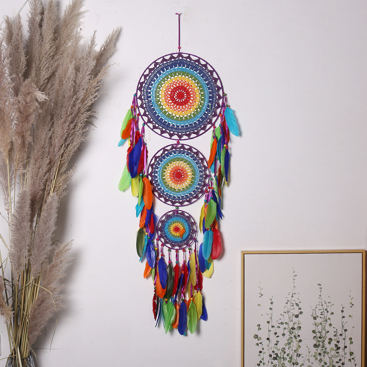 Indian Style Three Ring Dream Catcher Decoration