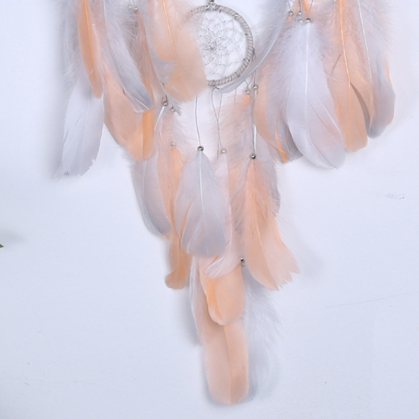 Orange Feather Weave Dream Catcher Decoration