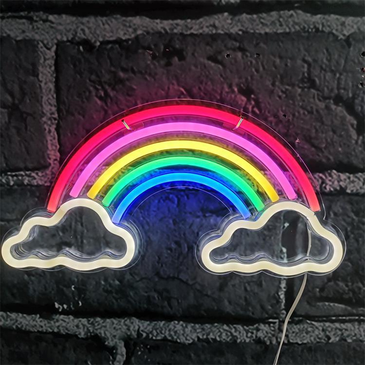 Acrylic Cloud Rainbow Pink Neon Lamp