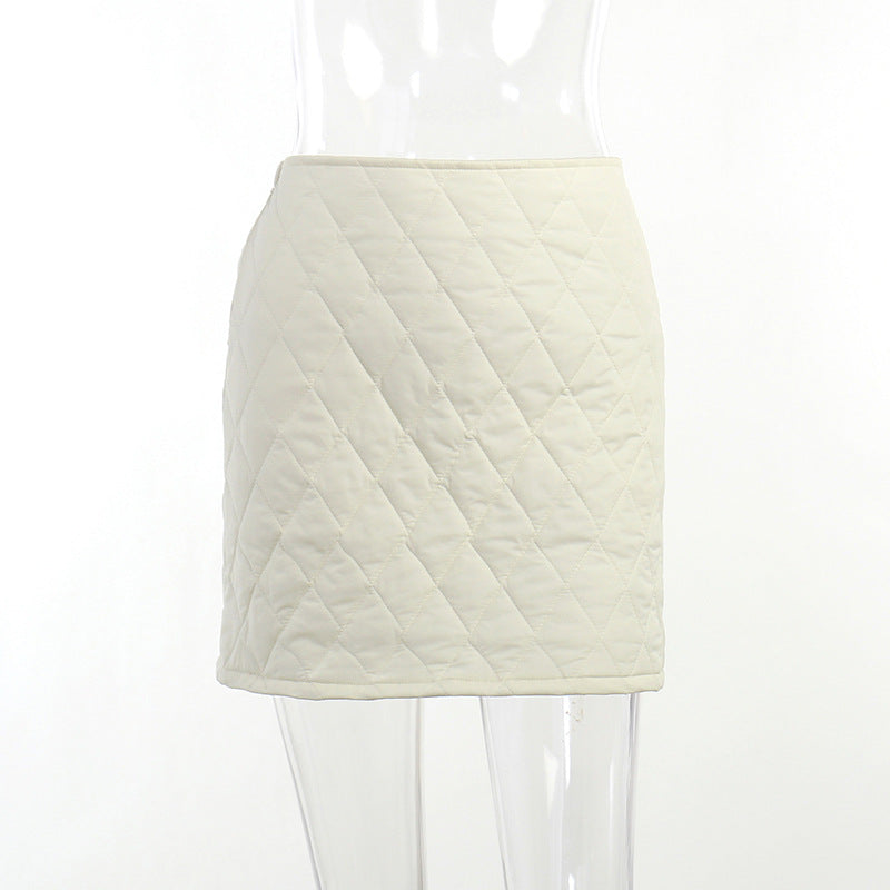 Rhombus Lattice Matching 2 Piece Outfit Skirt Sets