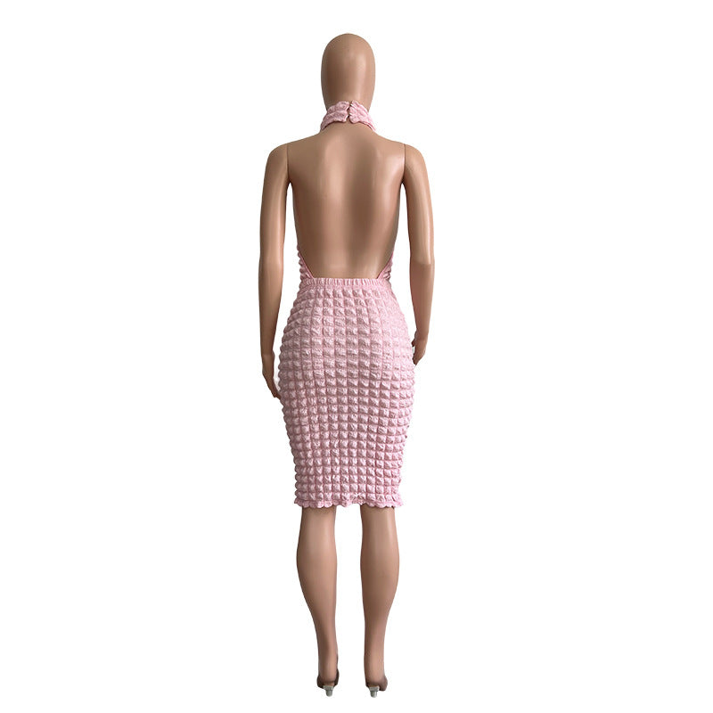 Casual Backless Halter Sleeveless Dresses For Women